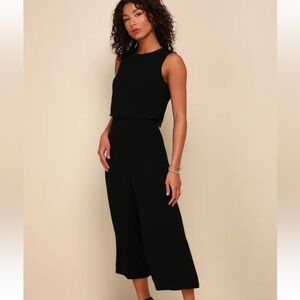 Lulu’s Glam-bition Black Backless Midi Jumpsuit